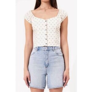 ROLLA'S emmy gia floral top in cream 12/L NWT